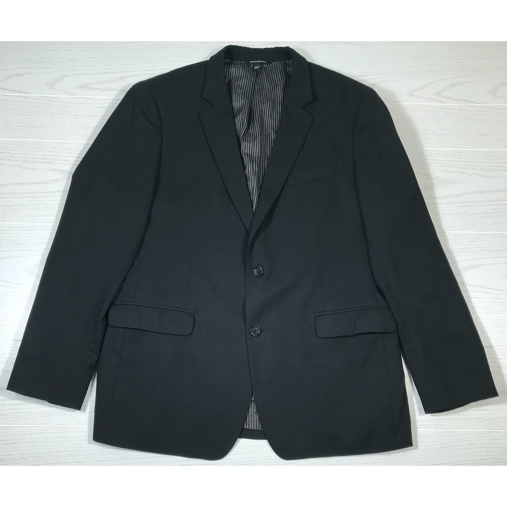 Banana Republic Wool Blazer Jacket Men's 44R Black Marzotto Super 120s Italian
